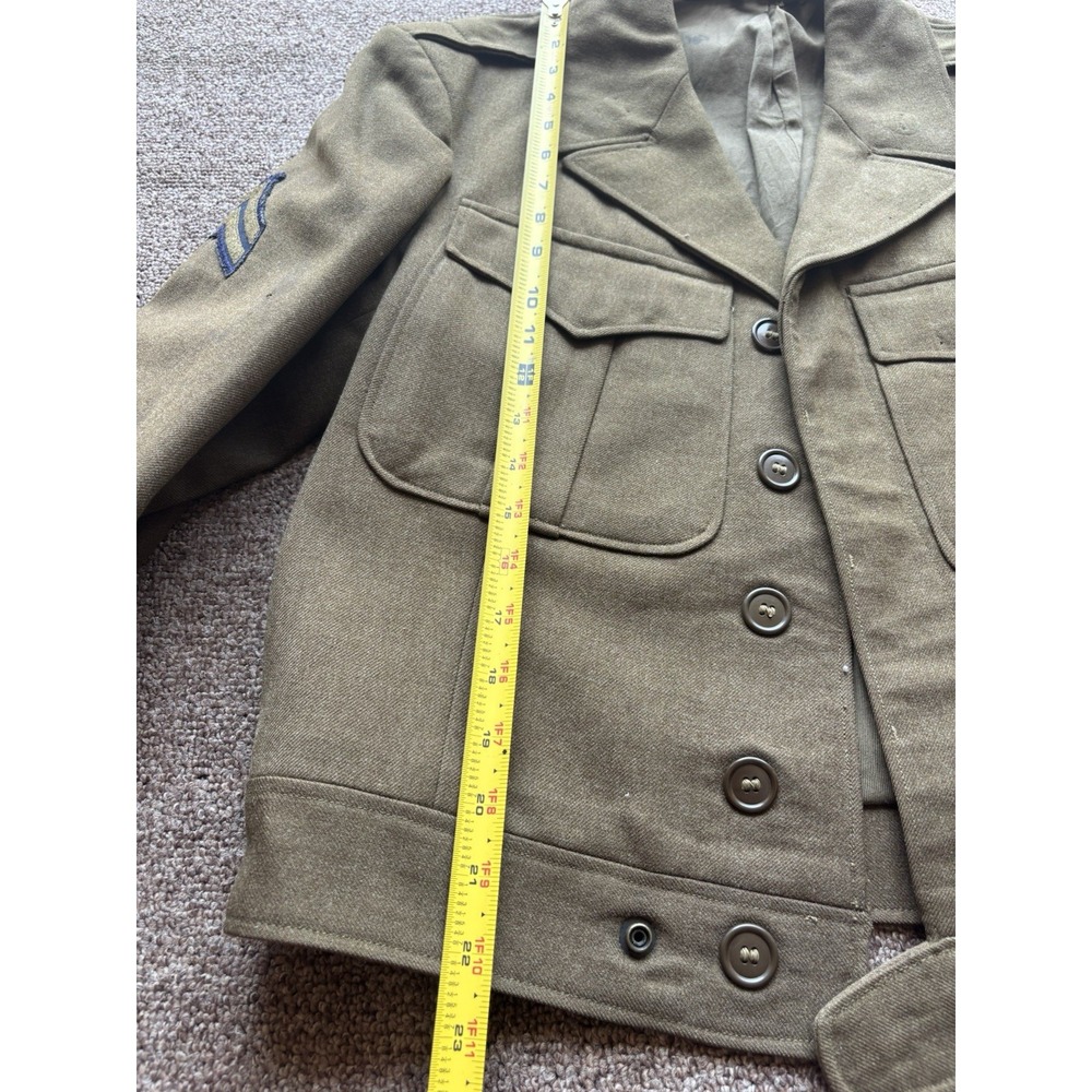 VTG WWII US Army M-1944 Wool Field Ike Jacket⭐️Corporal Chevrons 1940s Cropped⭐️ - Picture 14 of 16